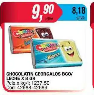Maxiconsumo Chocolatin Georgalos Bco-leche x 8gr oferta