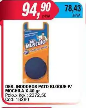 Maxiconsumo Des. Inodoros Pato Bloque P-mochila x 40gr oferta