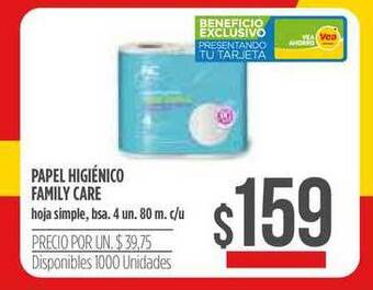 Supermercados Vea Papel Higiénico Family Care oferta