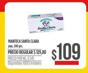 Supermercados Vea Manteca Santa Clara 200grs oferta