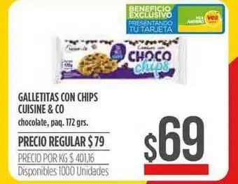 Supermercados Vea Galletitas Con Chips Cuisine & Co 172grs oferta