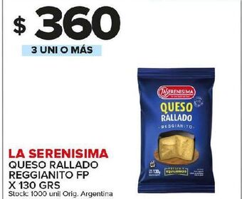 Carrefour Maxi Queso rallado la serenísima x 130g oferta