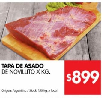 Disco Tapa de asado de novillito x kg oferta