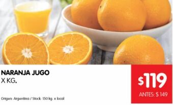 Disco Naranja jugo x kg oferta