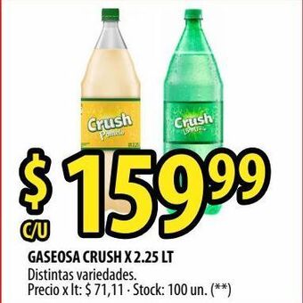 Punto Mayorista Gaseosa crush x 2.25 lt distintas variedades. oferta