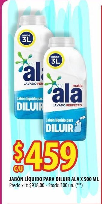 Punto Mayorista Jabón líquido para diluir ala x 500 ml oferta