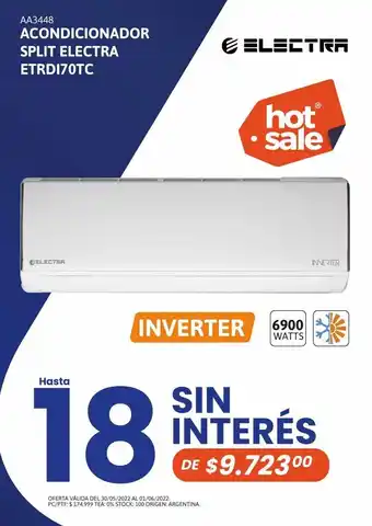 Cetrogar Aire acondicionado spl electra 6900w fc inv etrdi70tc oferta