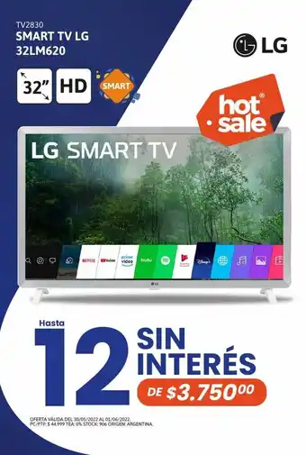 Cetrogar Tv led 32 lg 32" 32lm620 hd smart oferta