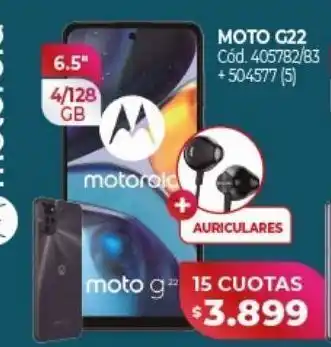 Naldo Lombardi Celular moto g22 6.5" x 15 cuotas oferta