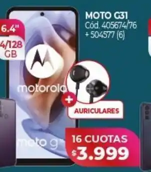 Naldo Lombardi Celular moto g31 x 16 cuotas oferta
