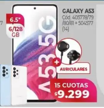 Naldo Lombardi Celular samsung galaxy a53 x 15 cuotas oferta