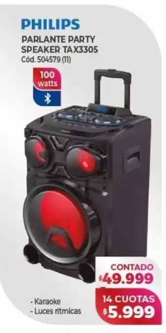 Naldo Lombardi Parlante party philips 100 watts oferta