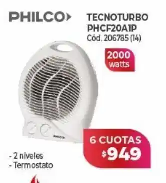 Naldo Lombardi Tecnoturbo philco x 6 cuotas oferta