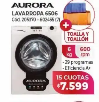 Naldo Lombardi Lavarropas aurora 6kg x 15 cuotas oferta