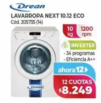 Naldo Lombardi Lavarropas drean 10kg x 12 cuotas oferta