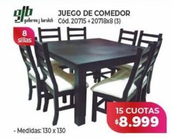 Naldo Lombardi Juego de comedor x 15 cuotas oferta