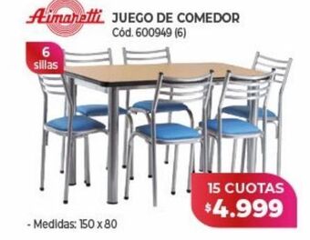 Naldo Lombardi Juego de comedor x 15 cuotas oferta