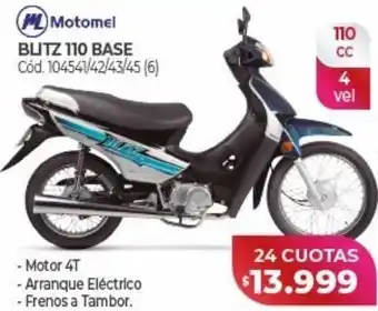 Naldo Lombardi Moto motomel blitz 110 base x 24 cuotas oferta
