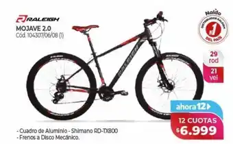 Naldo Lombardi Bicicleta mojave 2.0 x 12 cuotas oferta