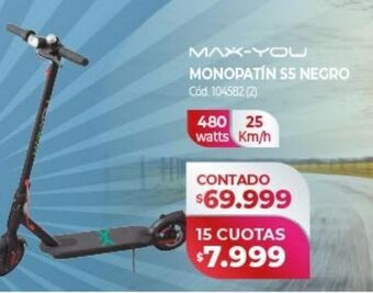 Naldo Lombardi Monopatín s5 negro max-you oferta