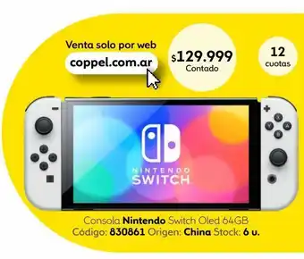 Coppel Consola nintendo switch oled 64gb blanca oferta