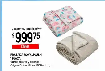 Changomas Frazada royalplush 1 plaza oferta