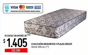 Changomas Colchón resortes 1 plaza 80x21 oferta