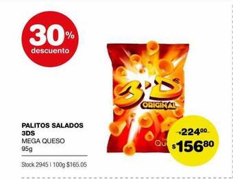 Atomo Conviene Palitos Salados 3ds Mega Queso 30% Descuento oferta