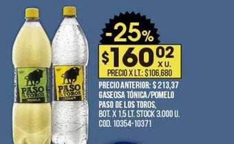 Coto Gaseosa Tónica Pomelo Paso De Los Toros oferta