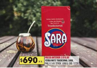 Coto Yerba Mate Tradicional Sara oferta
