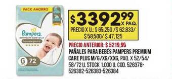 Coto Pañales Para Bebés Pampers Premium Care Plus oferta