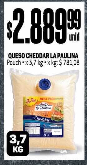 Makro Queso Cheddar La Paulina oferta