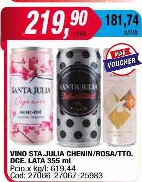 Maxiconsumo Vino Sta Julia Chenin Rosa Tto Dce oferta