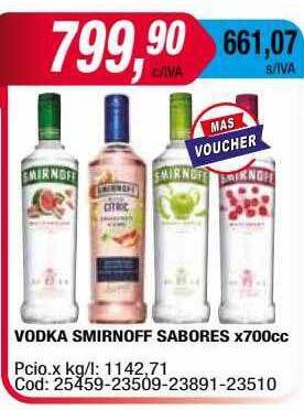 Maxiconsumo Vodka Smirnoff Sabores oferta
