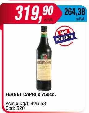 Maxiconsumo Fernet Capri oferta