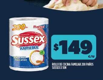 Supermercados Toledo Rollo De Cocina Familiar 200 Paños Sussex oferta