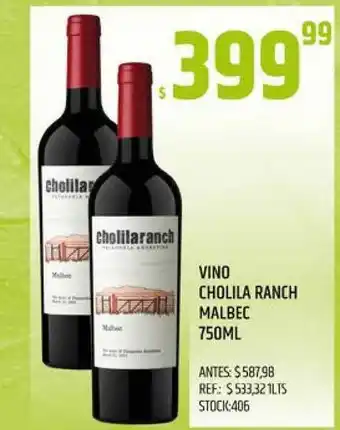 Supermercados Todo Vino Cholila Ranch Malbec 750ml oferta