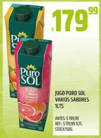 Supermercados Todo Jugo Puro Sol 1lts oferta