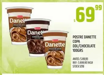 Supermercados Todo Postre Danette Copa Ddl Chocolate 100grs oferta
