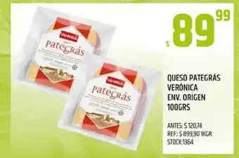 Supermercados Todo Queso Pategrás Verónica Env. Origen 100grs oferta