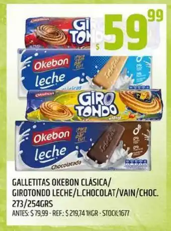 Supermercados Todo Galletitas Okebon Clásica Girotondo Leche L. Chocolat Vain Choc. oferta