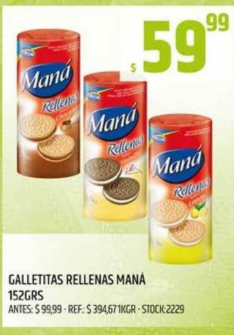 Supermercados Todo Galletitas Rellenas Maná 152grs oferta