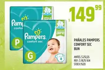 Supermercados Todo Pampers Pañales Confort Sec 8 un oferta