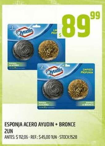 Supermercados Todo Esponja Acero Ayudin + Bronce 2 un oferta