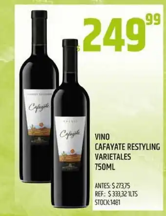 Supermercados Todo Vino Cafayate Restyling Varietales 750ml oferta