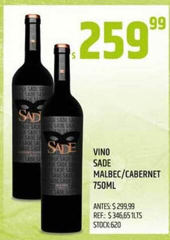 Supermercados Todo Vino Sade Malbec Cabernet 750ml oferta
