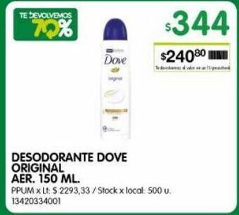 Jumbo Desodorante dove 150ml oferta