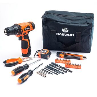 Frávega Taladro Inalámbrico Daewoo DACD1210CK + Bolso y Accesorios oferta