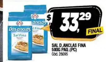 Supermercados Yaguar Dos Anclas Sal Fina 500 g Paq (PC) oferta