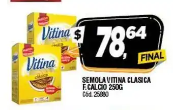 Supermercados Yaguar Vitina Semola clasica F.Calcio 250 g oferta